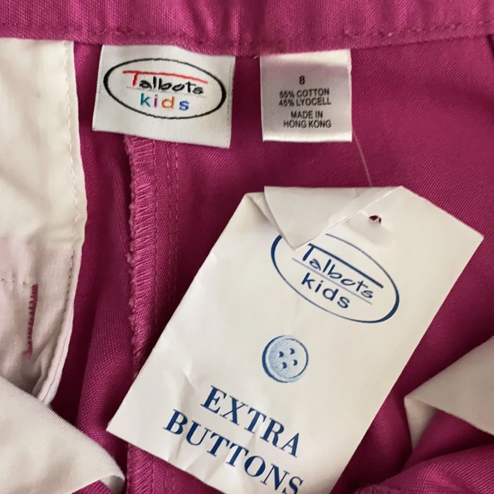 {NWT/VTG} Talbots Kids | High Waisted Wide Leg Cropped Pants Cotton Lyocell Pink - Picture 7 of 13